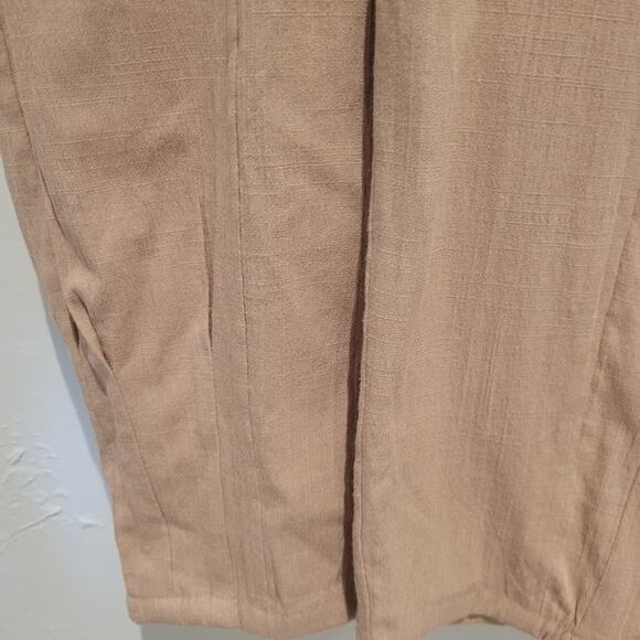 Lovers + Friends "Whitney" Linen Blend Short Sleeve Jumpsuit, Natural Tan, Sz S - Picture 9 of 12